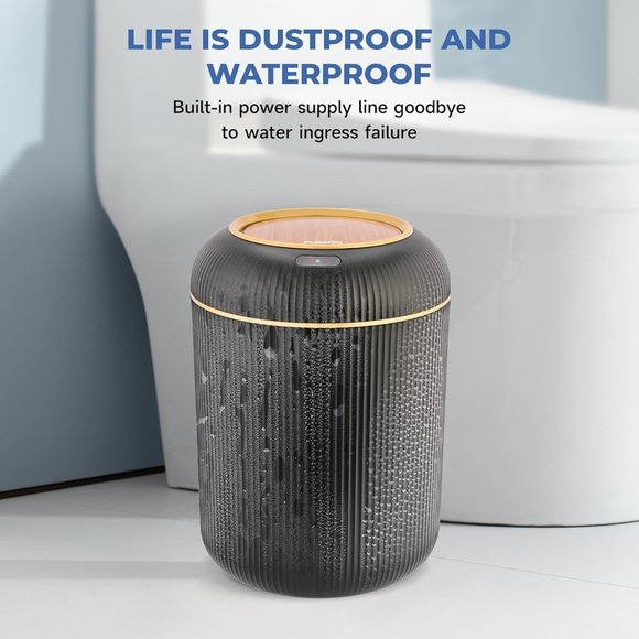 Pukomc Smart Sensor Wastebasket Hand Free Touchless 2.6 Gallon Black - Picture 6 of 8